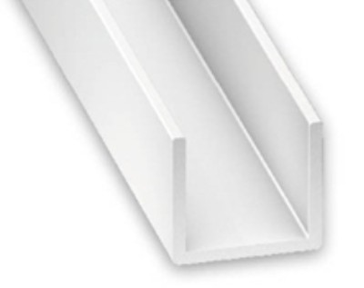 PVC U-Profil weiß - Maße : 7 x 12 x 1 mm